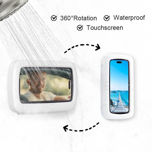 Shower Phone Holder Waterproof, 720° Rotatable Adjustable Bathroom Wall Mount Stand, Anti-Fog High Sensitivity Phone Case, Shower Accessories for Phone Punch